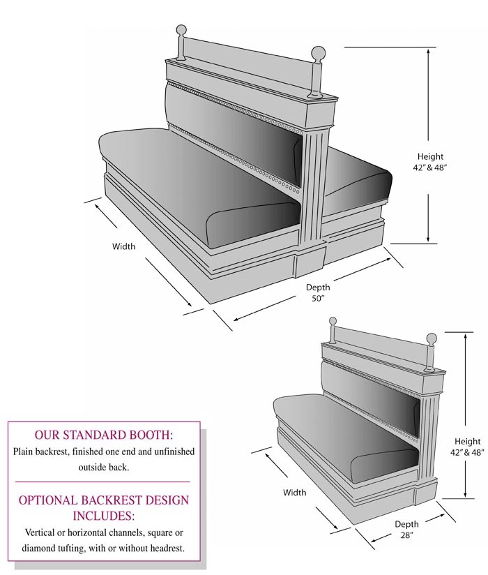 Rendering Of Bench Seating With Backrest