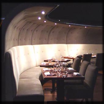Restaurant Wall & Curved Banquettes; New York City, NY